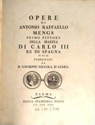 Opere di Antonio Raffaello Mengs ..., 1