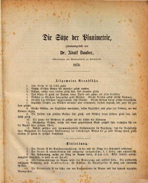Zu der ... öffentlichen Prüfung der Schüler des Herzoglichen Gymnasiums ladet ergebenst ein. 1875/76