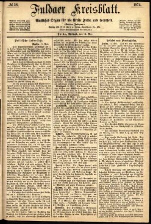 Ausgabe vom Mittwoch, den 13. Mai 1874.