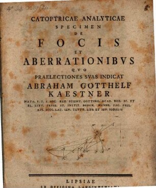 Catoptricae analyticae specimen, de focis et aberrationibus
