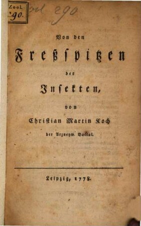 Von den Freßspitzen der Insekten