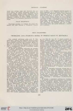 Twórczość Jana Zygmunta Deybla w świetle badań W. Hentschla