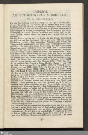 Leipzigs Aufschwung zur Musikstadt
