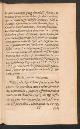 Explicatio vocabulorum.