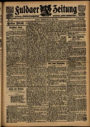 Erste Ausgabe vom Dienstag, den 23. Mai 1905.