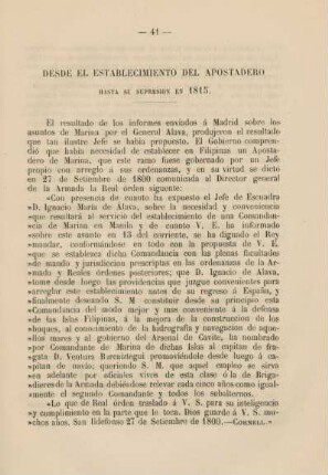 Desde el establecimiento del Apostadero hasta su supresion en 1815