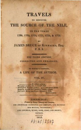Travels to discover the source of the Nile, in the years 1768, 1769, 1770, 1771, 1772, & 1773. 4