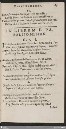 In Librum II. Paralipomenon
