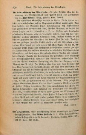 500 [Rezension] Eberle, Joseph, Die Überwindung der Plutokratie