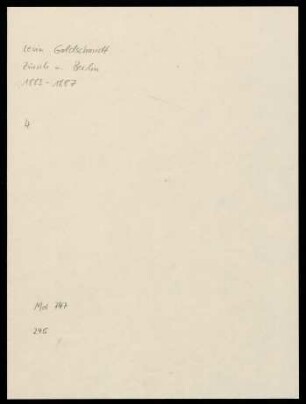 Briefe von Levin Goldschmidt an Eduard Zeller