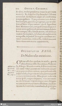 Observatio XXIII. De Nubeculae curatione