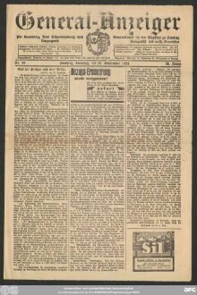 General-Anzeiger für Kemberg, Bad Schmiedeberg und Umgegend, Nr. 89 Kemberg, Dienstag, den 23. September 1924.