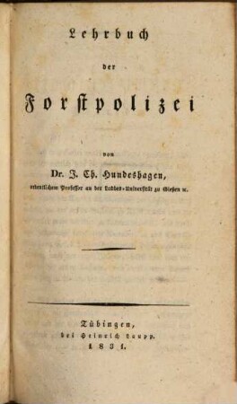 Encyclopädie der Forstwissenschaft. 3, Lehrbuch der Forstpolizei
