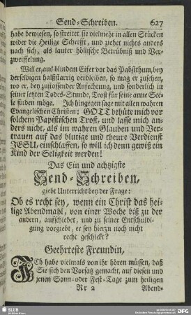 Das Ein und achtzigste Send-Schreiben