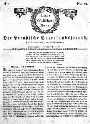No. 72., vom 7ten September
