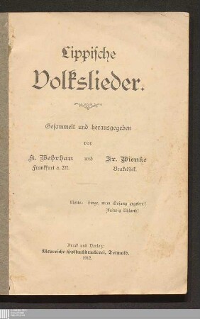 Lippische Volkslieder