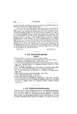 Zur Lehrerbildungsfrage