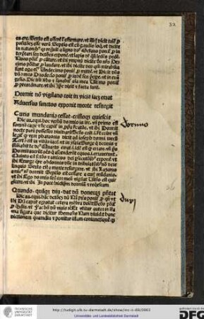 Hic autem equivocat hoc verbum dormio is ire unde primo est somnum capere et sic capitur in propria significatione ut ibi Dormit nocte...