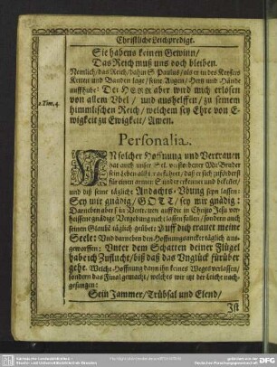 Lebenslauf : Personalia