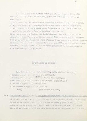 5-15, Morphologie et syntaxe