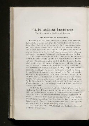 VIII. Die städtischen Badeanstalten