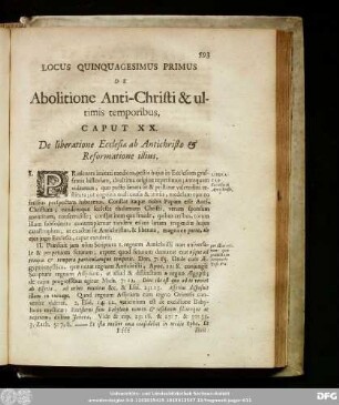 Locus Quinquagesima Primus De Abolitione Anti-Christi & ultimis temporibus