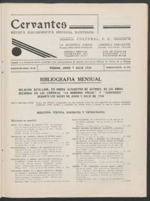 Bibliografía mensual