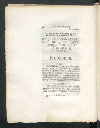 Liber Tertius De Iure Personarum, Seu De Iure Quod Cuique Competit Ex Hominum Statu