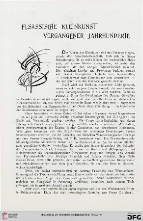 Elsässische Kleinkunst vergangener Jahrhunderte