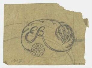 Monogrammstudie : Ornamentale Gestaltung der Buchstaben E K