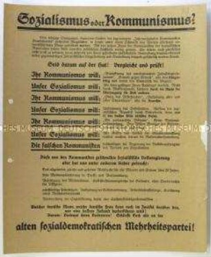 Flugblatt der Mehrheits-SPD gegen die Internationalen Kommunisten Deutschlands
