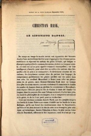 Christian Rask, le linguiste danois