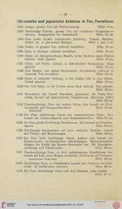 Chinesische und japanische Arbeiten in Ton, Porzellane (Nr. 1341-1460)