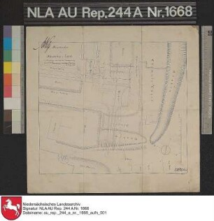 Plan vom Schloßplatz in AURICH Handzeichnung von Steffen Papier Format 32,5x31,2 M 1:1.500 (ca)