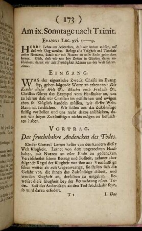Am ix. Sonntage nach Trinit. - Am xiii. Sonntage nach Trinit.