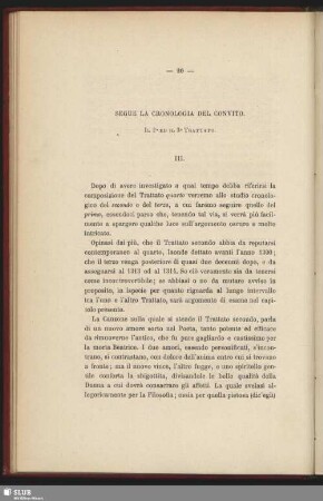 Segue La Cronologia Del Convito. Il 2o Ed Il 3o Trattato. III.