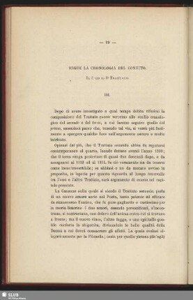 Segue La Cronologia Del Convito. Il 2o Ed Il 3o Trattato. III.