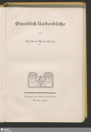Sterblich Unsterbliche
