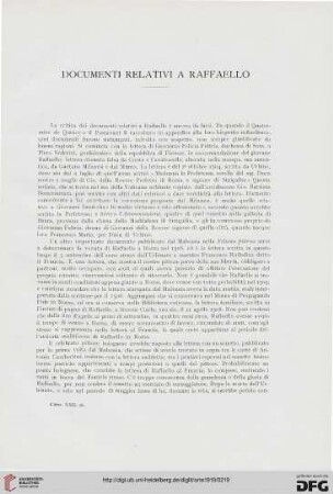 22: Documenti relativi a Raffaello