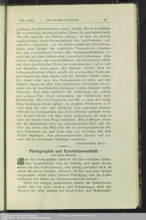 Photographie und Kunstwissenschaft