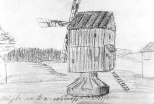 Grimma-Beiersdorf. Bockmühle, Zeichnung von Frau Sturm-Francke, 1916
