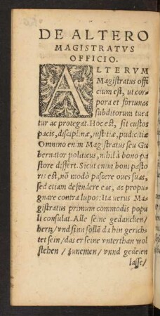 De Altero Magistratus Officio.