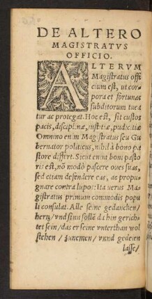De Altero Magistratus Officio.