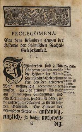 Einleitung zu der Historie der Römischen Rechtsgelehrsamkeit