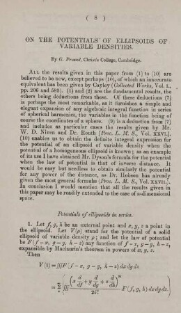 On the potentials of ellipsoids of variable densities.