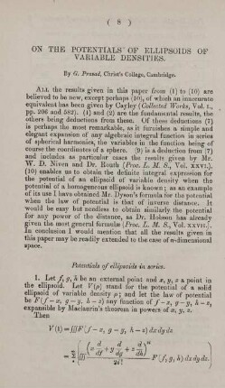 On the potentials of ellipsoids of variable densities.