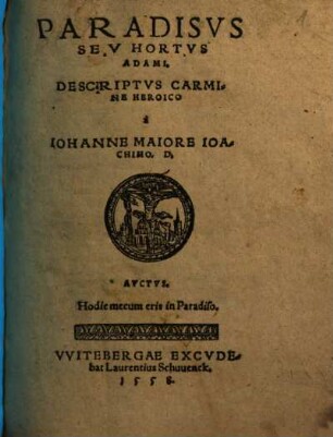 Paradisus Seu Hortus Adami : Descriptus Carmine Heroico