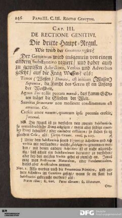 Cap. III. De Rectione Genitivi. Die dritte Haupt-Regul