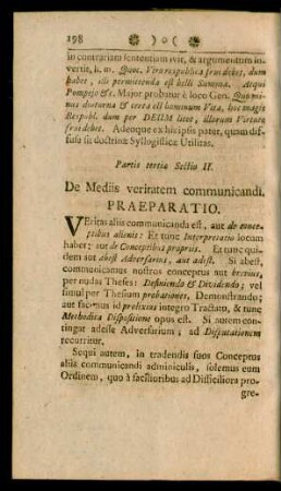 Partis tertiae Sectio II. De Mediis veritatem communicandi