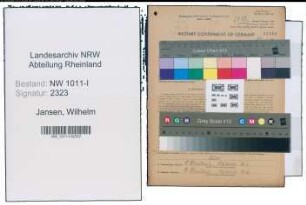 Entnazifizierung Wilhelm Jansen , geb. 27.10.1894 (Weber)